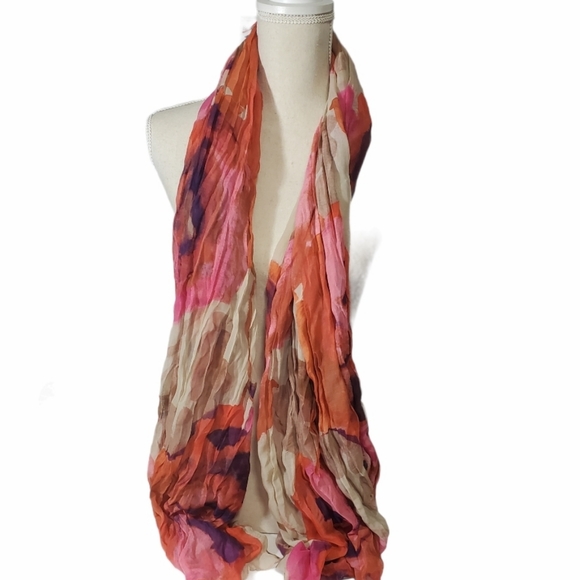 Loft SCARF ladies orange pink purple beige - Picture 6 of 12
